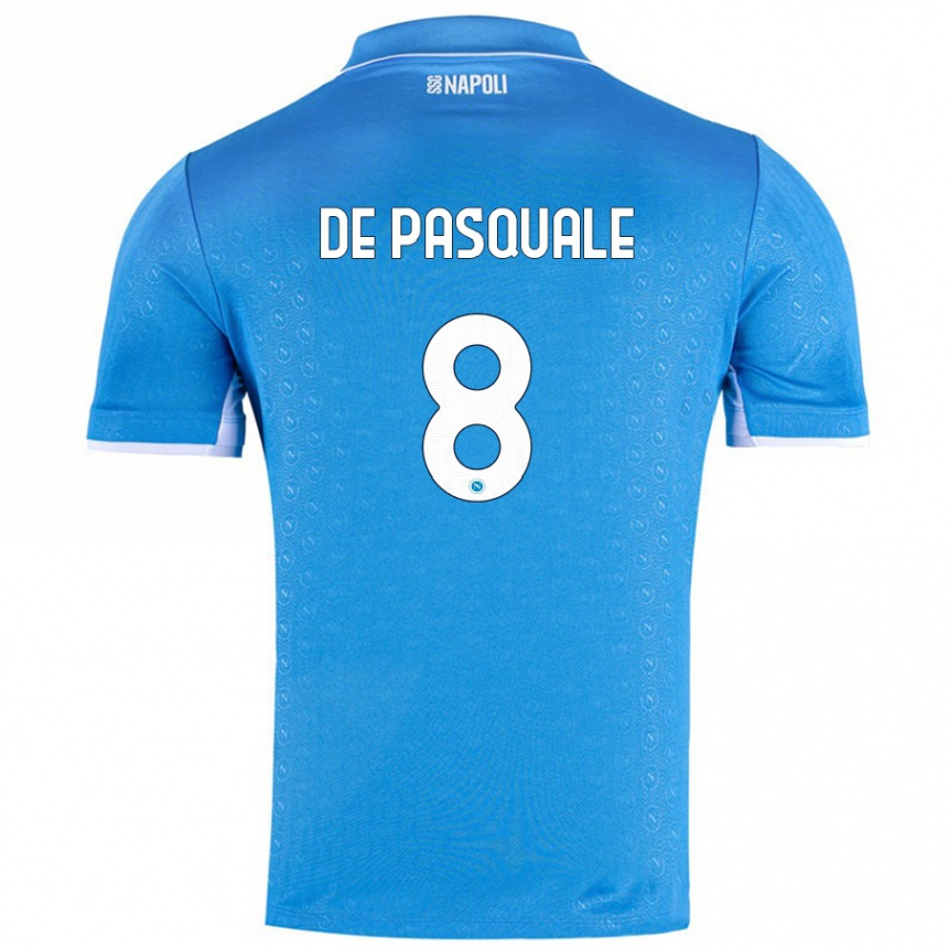 Niño Fútbol Camiseta Dylan De Pasquale #8 Azul Cielo 1ª Equipación 2024/25 Argentina