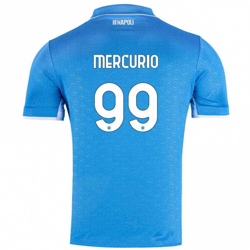 Niño Fútbol Camiseta Giovanni Mercurio #99 Azul Cielo 1ª Equipación 2024/25 Argentina