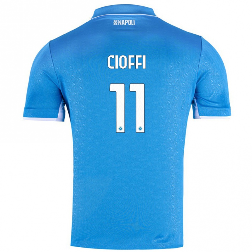 Niño Fútbol Camiseta Antonio Cioffi #11 Azul Cielo 1ª Equipación 2024/25 Argentina