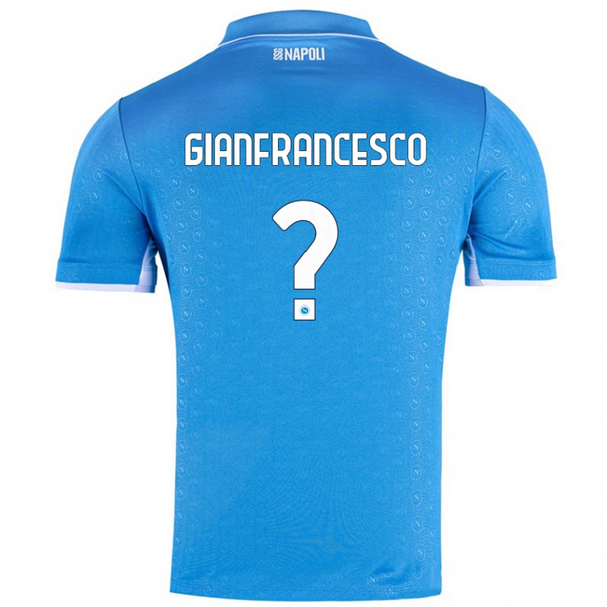 Niño Fútbol Camiseta Sergio Gianfrancesco #0 Azul Cielo 1ª Equipación 2024/25 Argentina