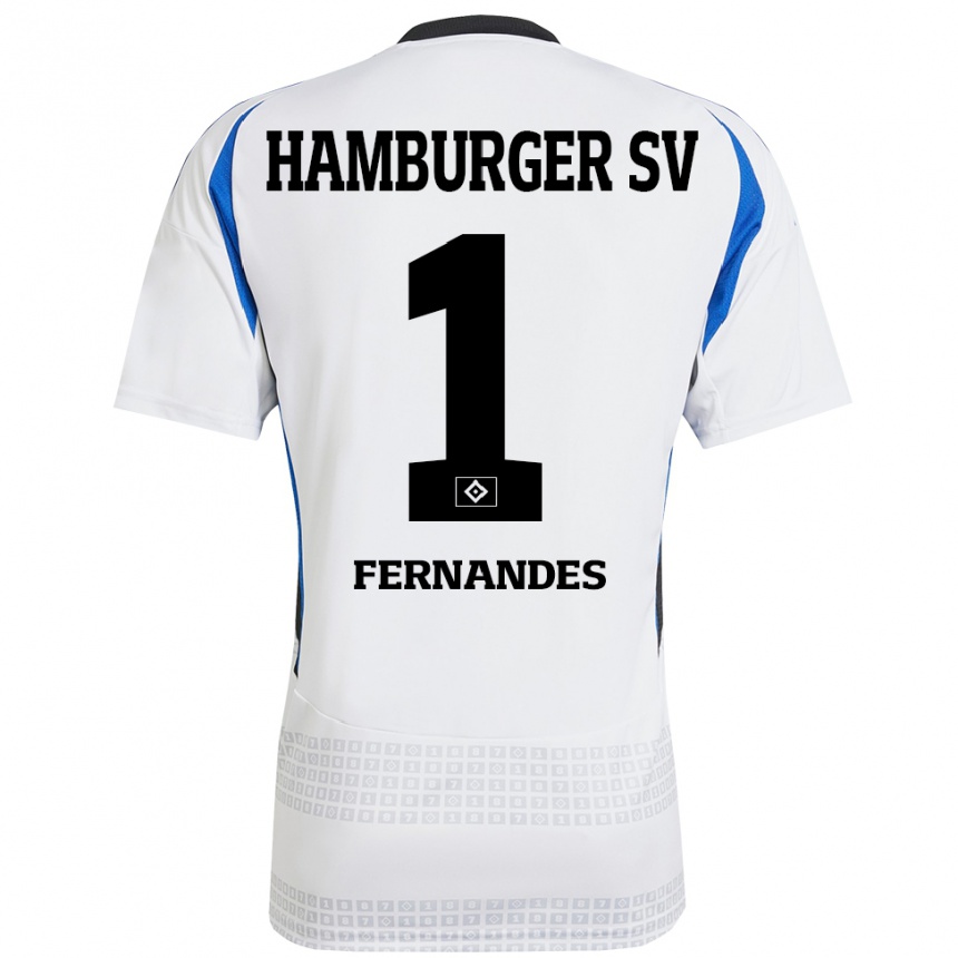 Niño Fútbol Camiseta Daniel Heuer Fernandes #1 Blanco Azul 1ª Equipación 2024/25 Argentina