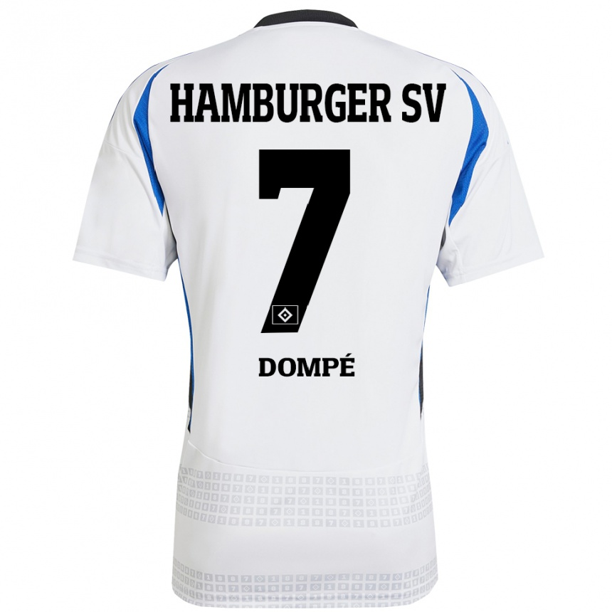 Niño Fútbol Camiseta Jean-Luc Dompé #7 Blanco Azul 1ª Equipación 2024/25 Argentina