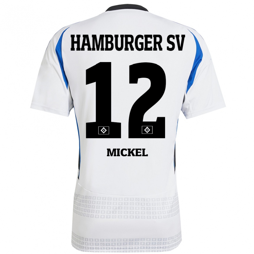 Niño Fútbol Camiseta Tom Mickel #12 Blanco Azul 1ª Equipación 2024/25 Argentina