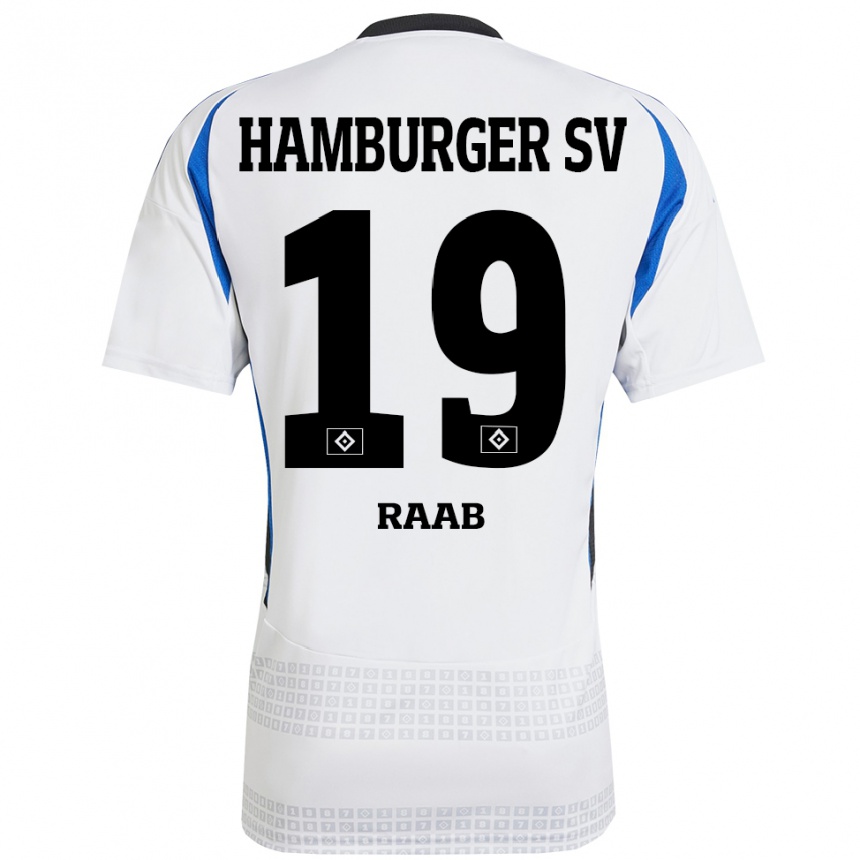 Niño Fútbol Camiseta Matheo Raab #19 Blanco Azul 1ª Equipación 2024/25 Argentina