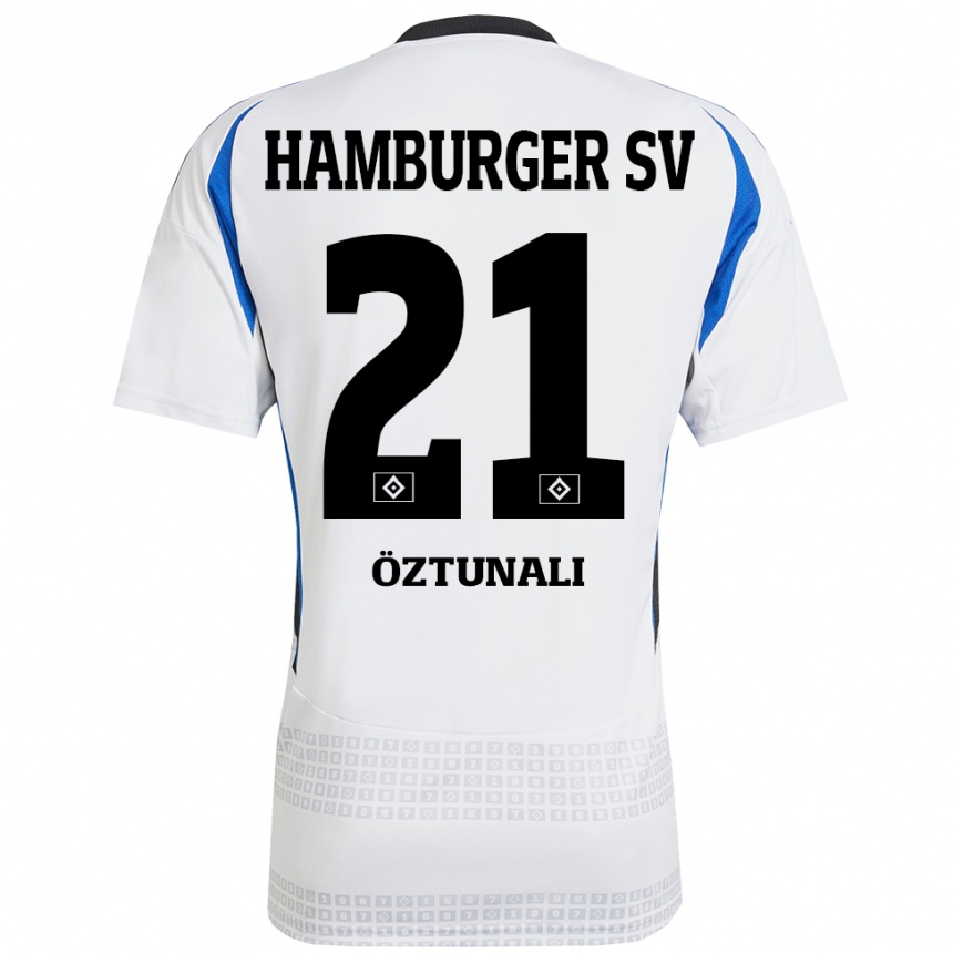 Niño Fútbol Camiseta Levin Öztunali #21 Blanco Azul 1ª Equipación 2024/25 Argentina