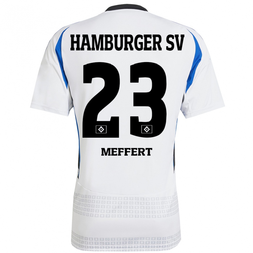 Niño Fútbol Camiseta Jonas Meffert #23 Blanco Azul 1ª Equipación 2024/25 Argentina