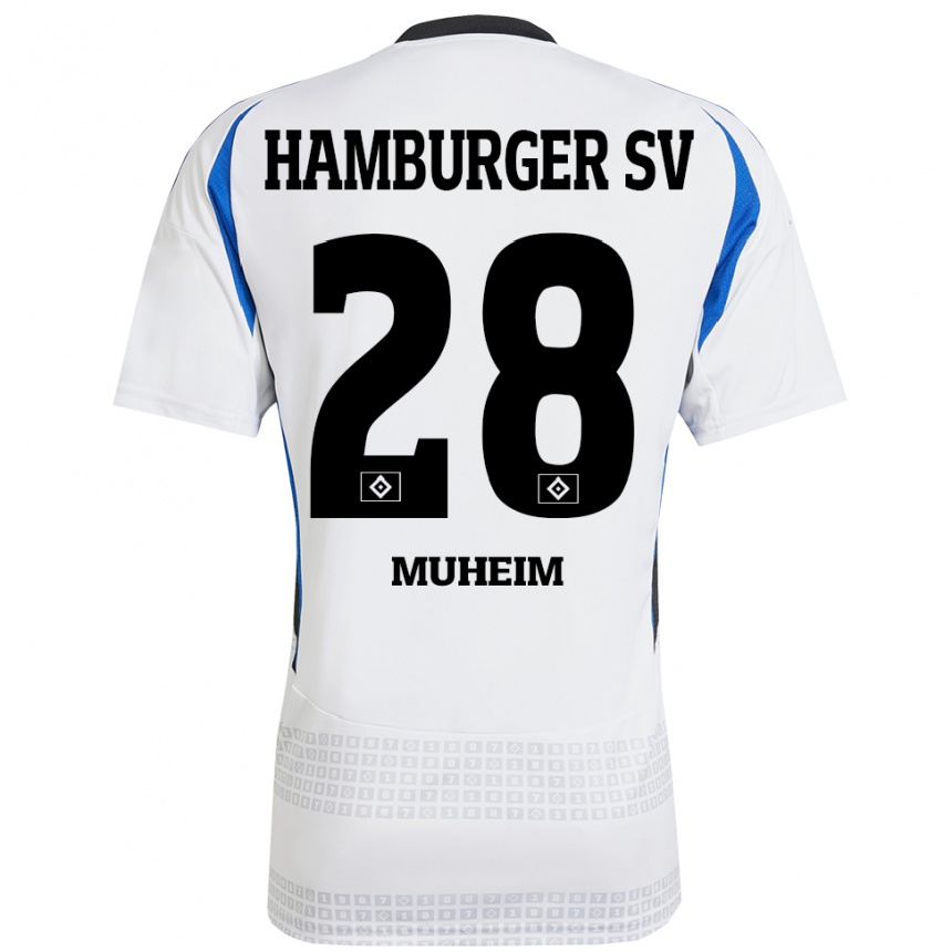 Niño Fútbol Camiseta Miro Muheim #28 Blanco Azul 1ª Equipación 2024/25 Argentina