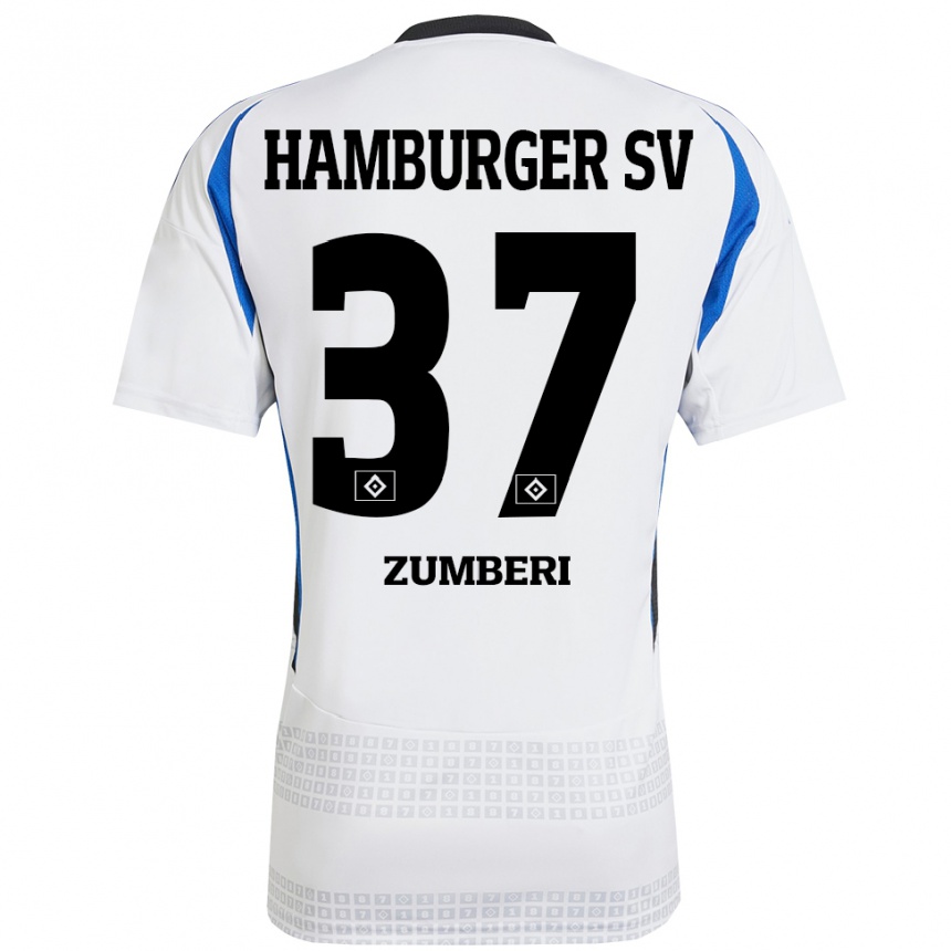 Niño Fútbol Camiseta Valon Zumberi #37 Blanco Azul 1ª Equipación 2024/25 Argentina