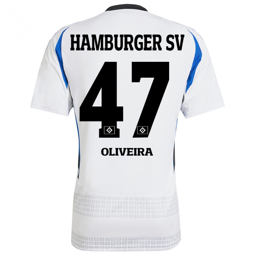 Niño Fútbol Camiseta Nicolas Oliveira #47 Blanco Azul 1ª Equipación 2024/25 Argentina