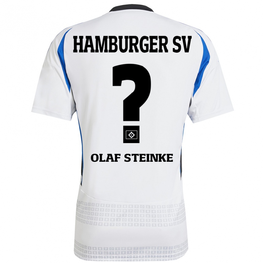 Niño Fútbol Camiseta Eric Olaf Steinke #0 Blanco Azul 1ª Equipación 2024/25 Argentina