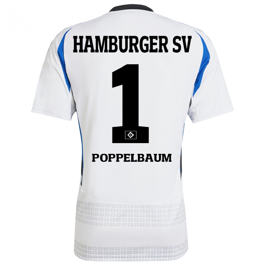 Niño Fútbol Camiseta Colin Poppelbaum #1 Blanco Azul 1ª Equipación 2024/25 Argentina