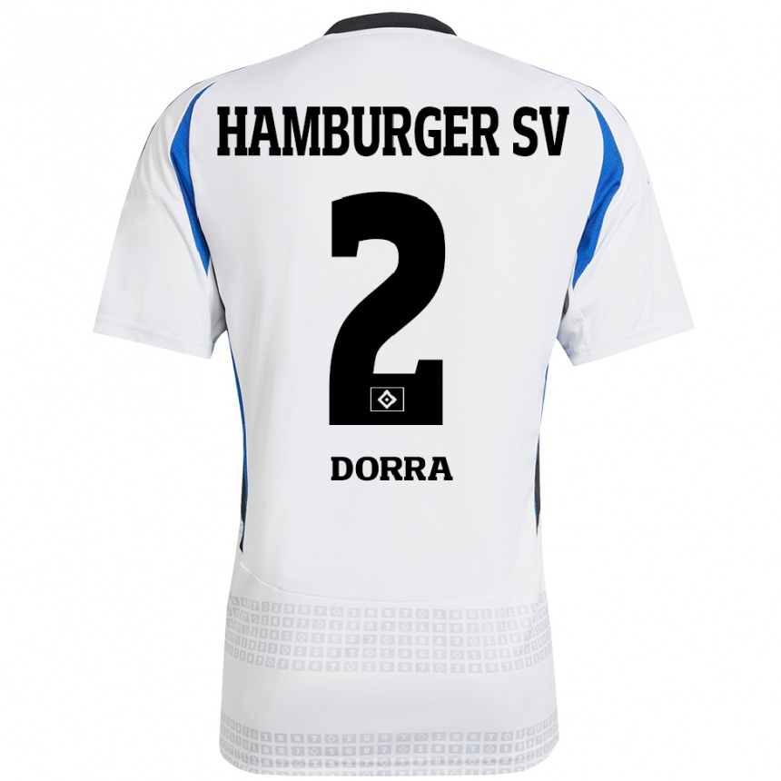 Niño Fútbol Camiseta Raphael Dorra #2 Blanco Azul 1ª Equipación 2024/25 Argentina