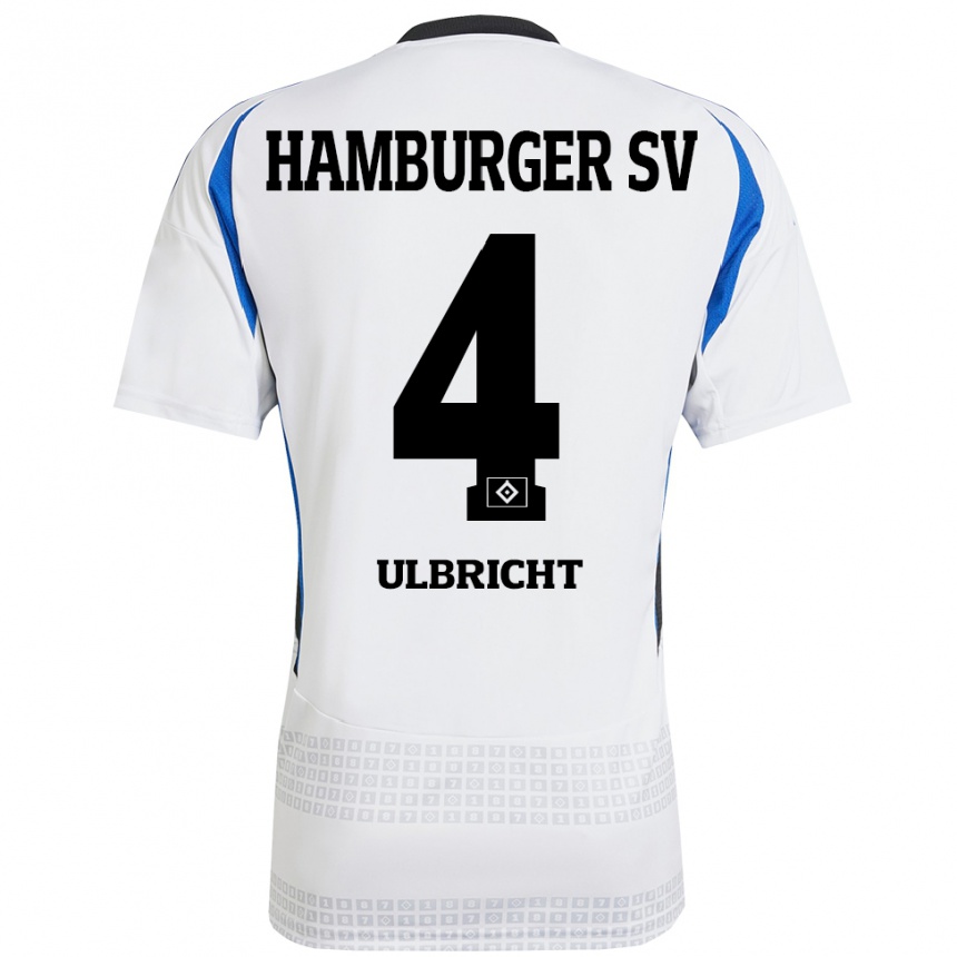 Niño Fútbol Camiseta Michael Ulbricht #4 Blanco Azul 1ª Equipación 2024/25 Argentina