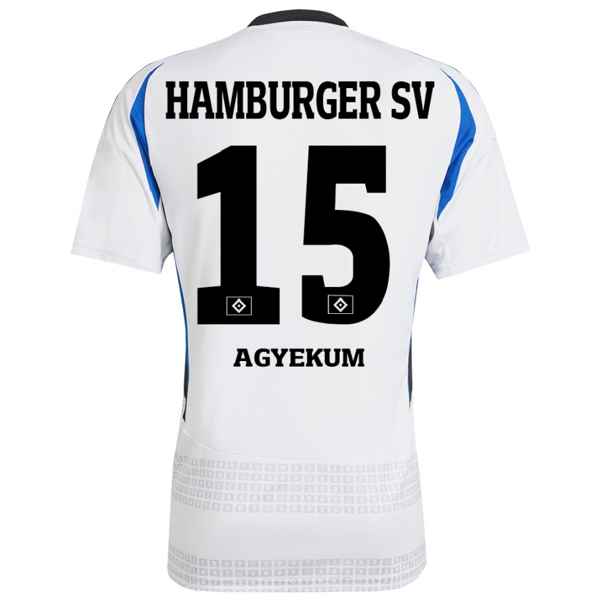 Niño Fútbol Camiseta Joel Agyekum #15 Blanco Azul 1ª Equipación 2024/25 Argentina