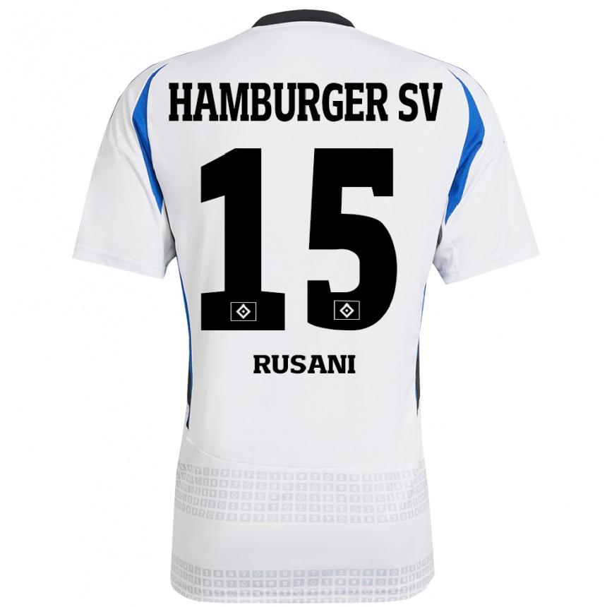 Niño Fútbol Camiseta Yasin Rusani #15 Blanco Azul 1ª Equipación 2024/25 Argentina