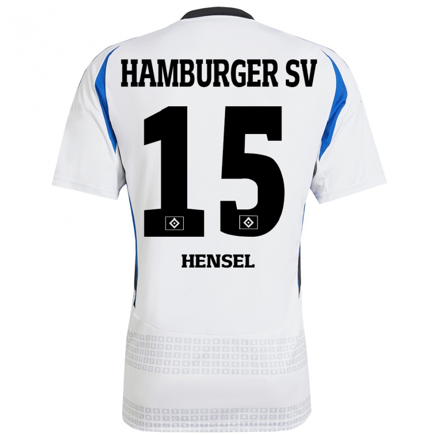 Niño Fútbol Camiseta Janoah Hensel #15 Blanco Azul 1ª Equipación 2024/25 Argentina