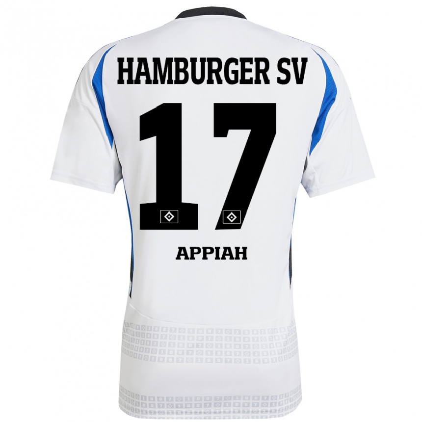 Niño Fútbol Camiseta Emmanuel Appiah #17 Blanco Azul 1ª Equipación 2024/25 Argentina