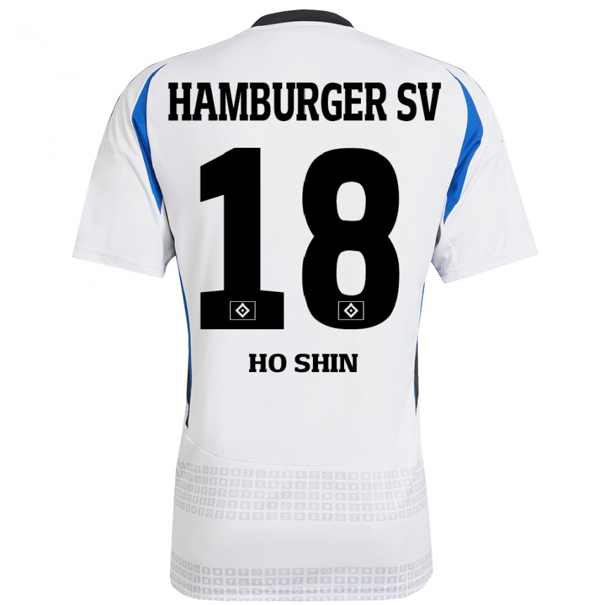 Niño Fútbol Camiseta Jae Ho Shin #18 Blanco Azul 1ª Equipación 2024/25 Argentina