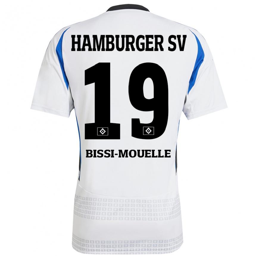 Niño Fútbol Camiseta Jason Bissi-Mouelle #19 Blanco Azul 1ª Equipación 2024/25 Argentina