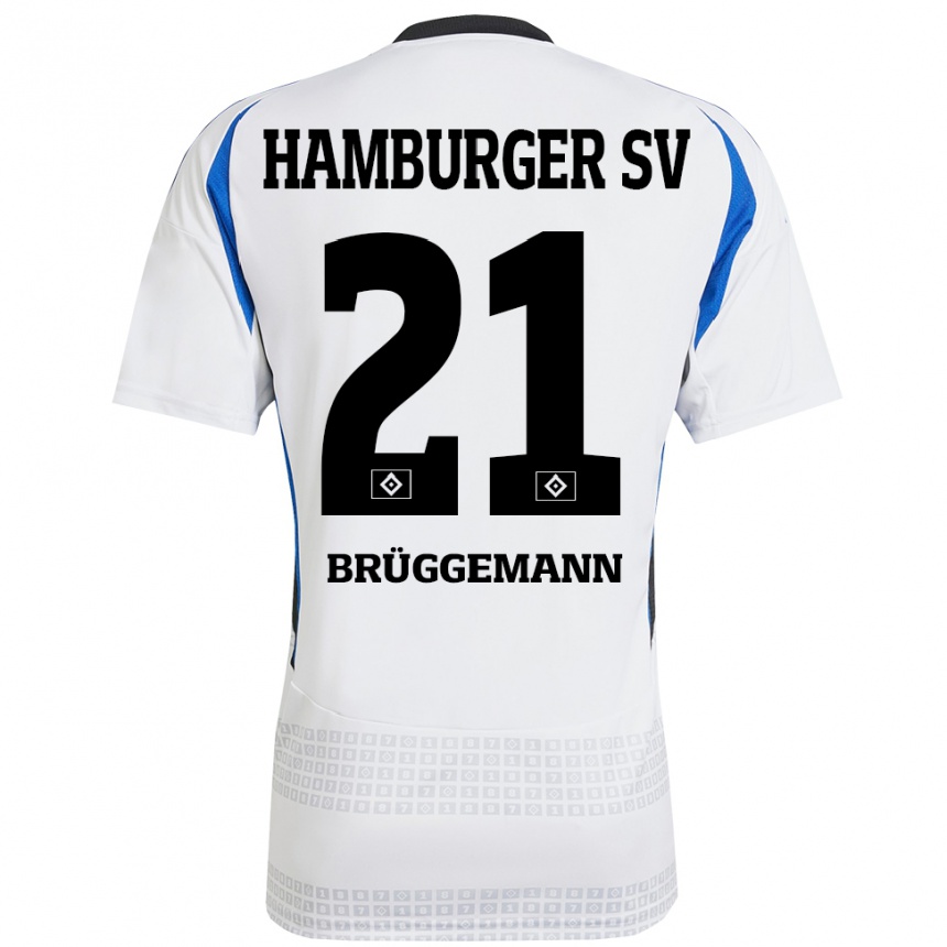 Niño Fútbol Camiseta William Brüggemann #21 Blanco Azul 1ª Equipación 2024/25 Argentina