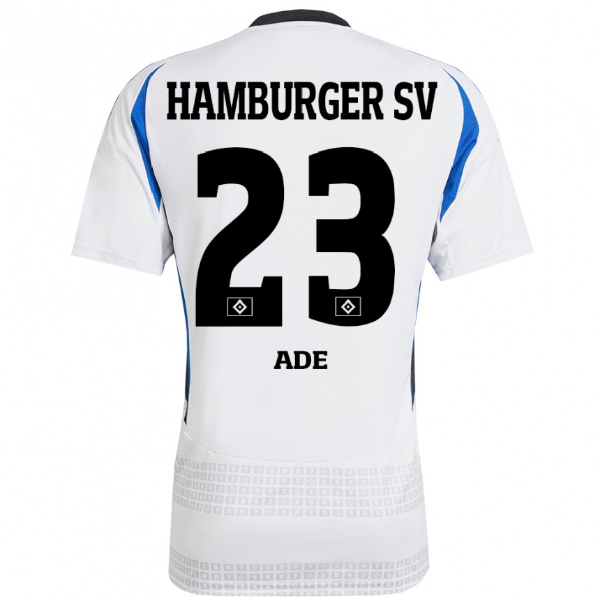 Niño Fútbol Camiseta Jeremy Ade #23 Blanco Azul 1ª Equipación 2024/25 Argentina