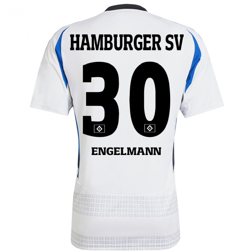 Niño Fútbol Camiseta Timon Engelmann #30 Blanco Azul 1ª Equipación 2024/25 Argentina