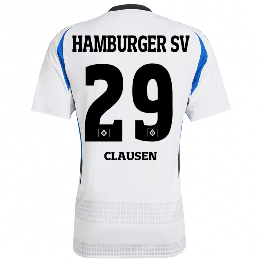 Niño Fútbol Camiseta Lina Clausen #29 Blanco Azul 1ª Equipación 2024/25 Argentina