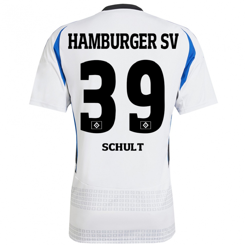 Niño Fútbol Camiseta Almuth Schult #39 Blanco Azul 1ª Equipación 2024/25 Argentina