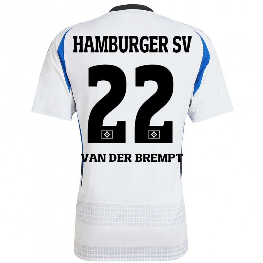 Niño Fútbol Camiseta Ignace Van Der Brempt #22 Blanco Azul 1ª Equipación 2024/25 Argentina