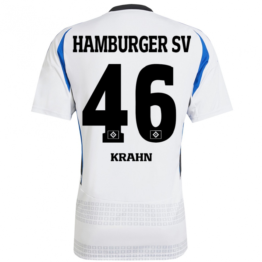 Niño Fútbol Camiseta Elijah Krahn #46 Blanco Azul 1ª Equipación 2024/25 Argentina