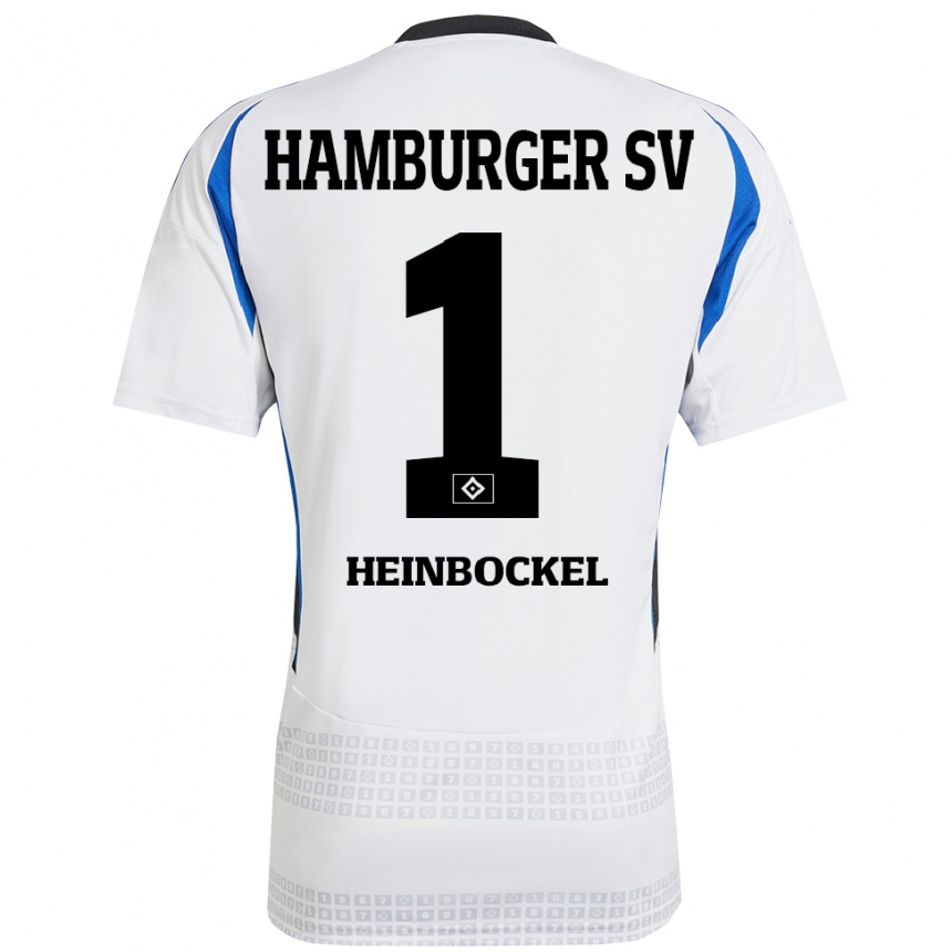 Niño Fútbol Camiseta Simon Heinbockel #1 Blanco Azul 1ª Equipación 2024/25 Argentina