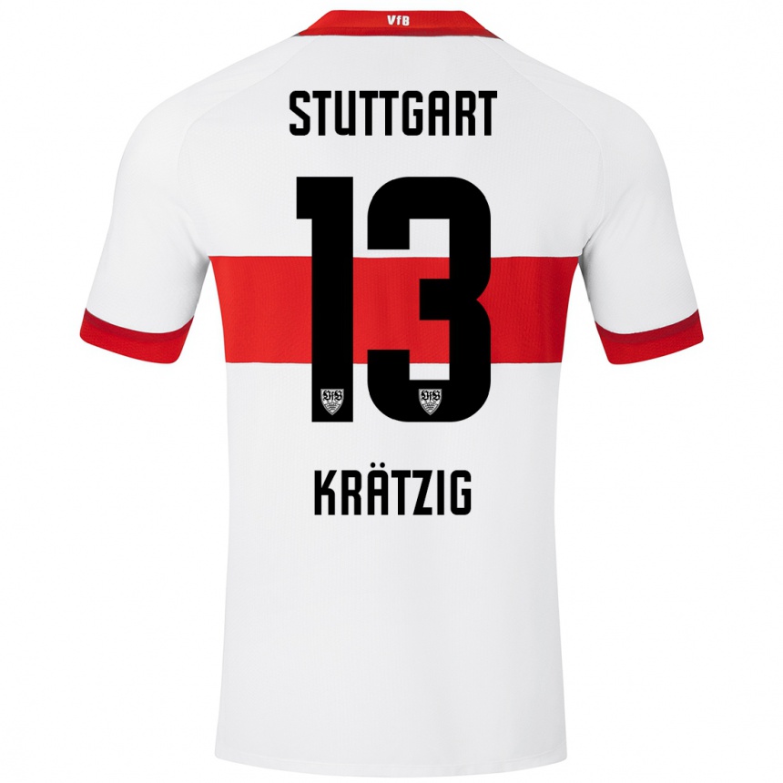 Niño Fútbol Camiseta Frans Krätzig #13 Blanco Rojo 1ª Equipación 2024/25 Argentina