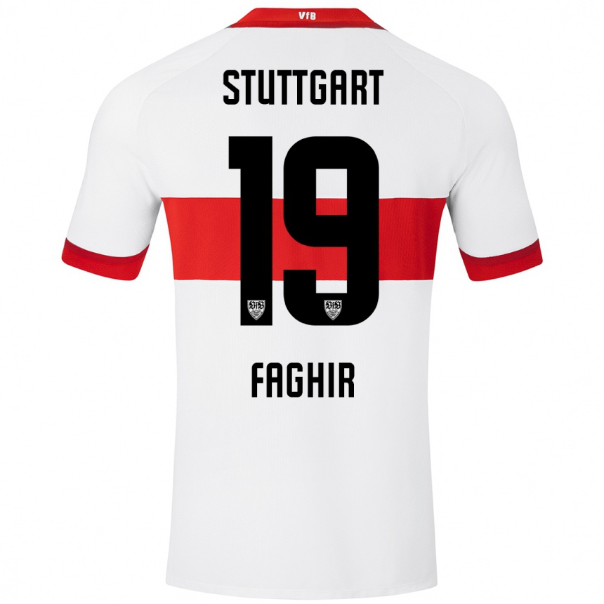 Niño Fútbol Camiseta Wahid Faghir #19 Blanco Rojo 1ª Equipación 2024/25 Argentina