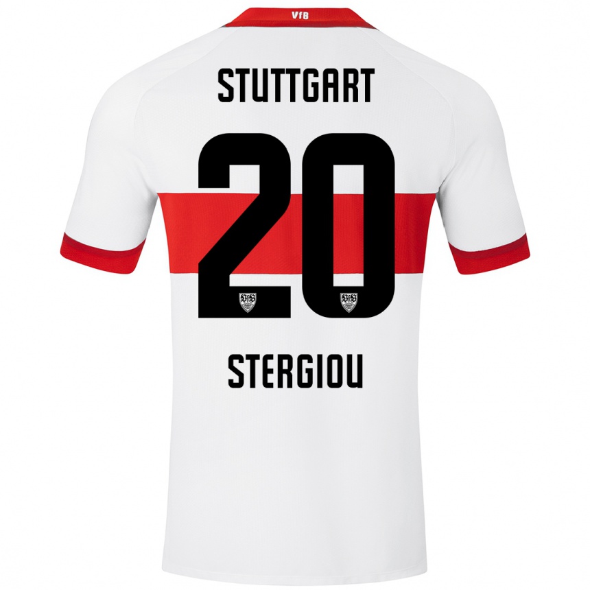 Niño Fútbol Camiseta Leonidas Stergiou #20 Blanco Rojo 1ª Equipación 2024/25 Argentina