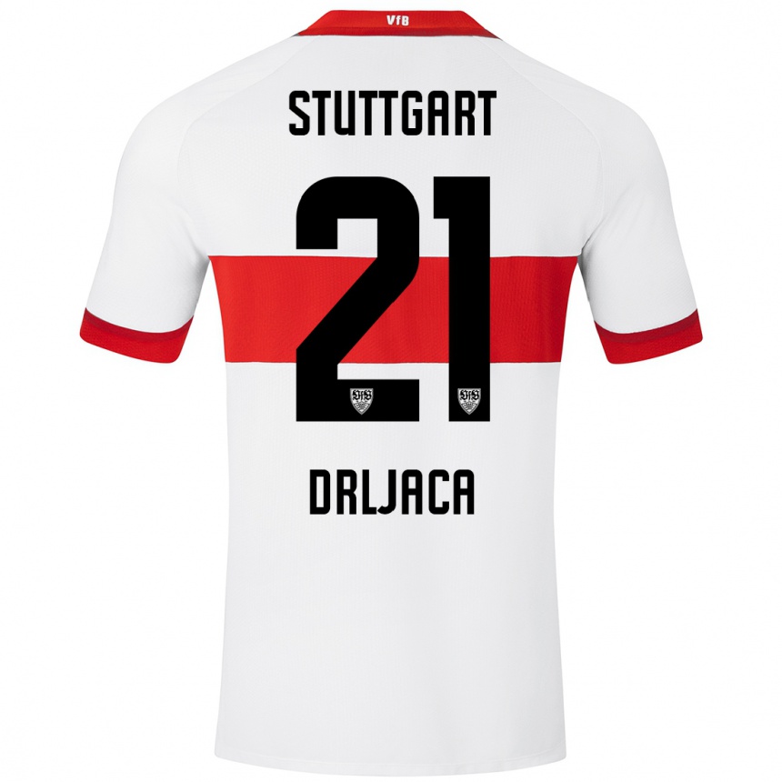 Niño Fútbol Camiseta Stefan Drljaca #21 Blanco Rojo 1ª Equipación 2024/25 Argentina