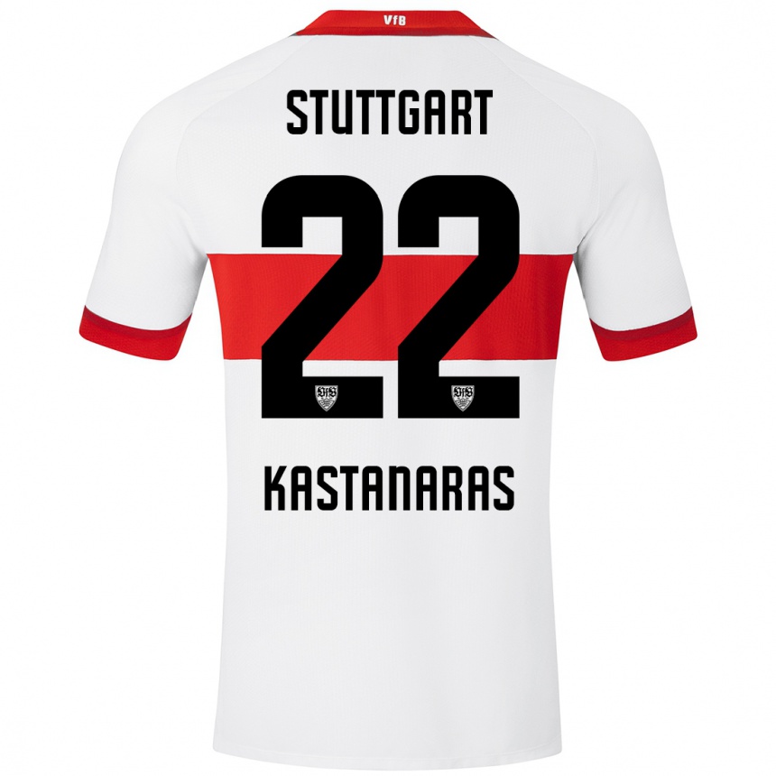 Niño Fútbol Camiseta Thomas Kastanaras #22 Blanco Rojo 1ª Equipación 2024/25 Argentina