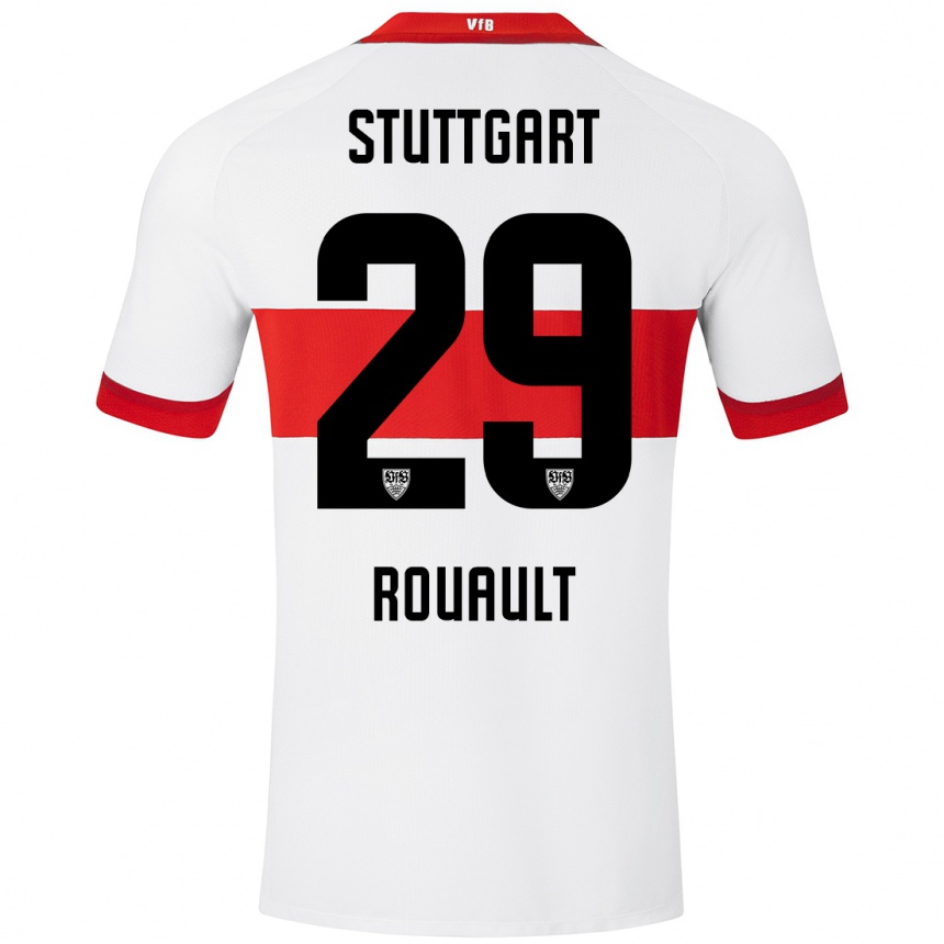 Niño Fútbol Camiseta Anthony Rouault #29 Blanco Rojo 1ª Equipación 2024/25 Argentina