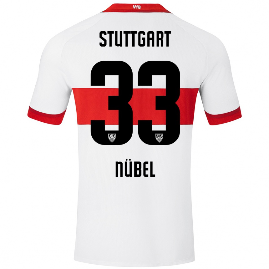 Niño Fútbol Camiseta Alexander Nübel #33 Blanco Rojo 1ª Equipación 2024/25 Argentina