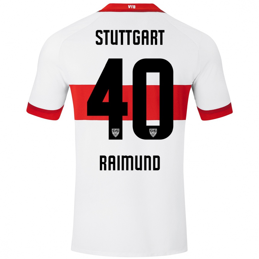 Niño Fútbol Camiseta Luca Raimund #40 Blanco Rojo 1ª Equipación 2024/25 Argentina