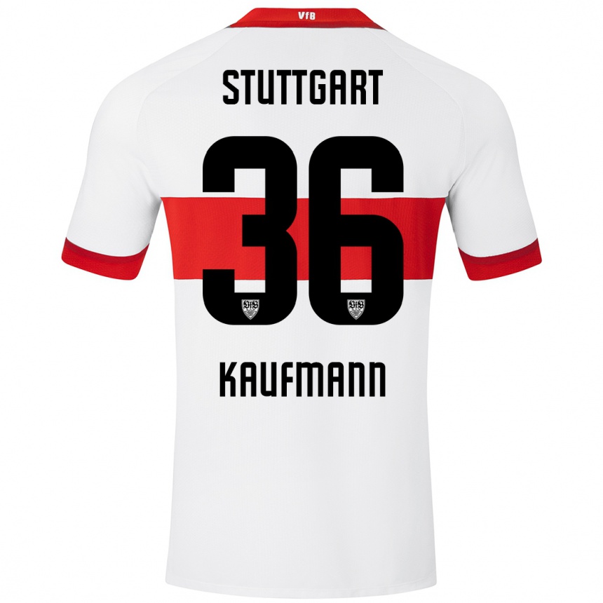 Niño Fútbol Camiseta Tino Kaufmann #36 Blanco Rojo 1ª Equipación 2024/25 Argentina