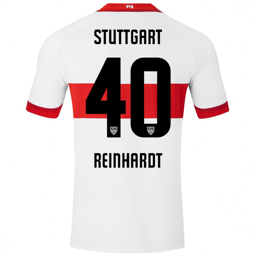 Niño Fútbol Camiseta Peter Reinhardt #40 Blanco Rojo 1ª Equipación 2024/25 Argentina