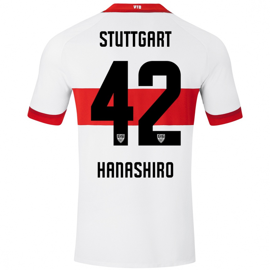 Niño Fútbol Camiseta Rinto Hanashiro #42 Blanco Rojo 1ª Equipación 2024/25 Argentina