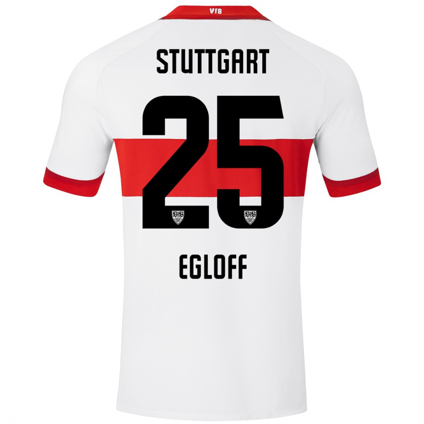 Niño Fútbol Camiseta Lilian Egloff #25 Blanco Rojo 1ª Equipación 2024/25 Argentina