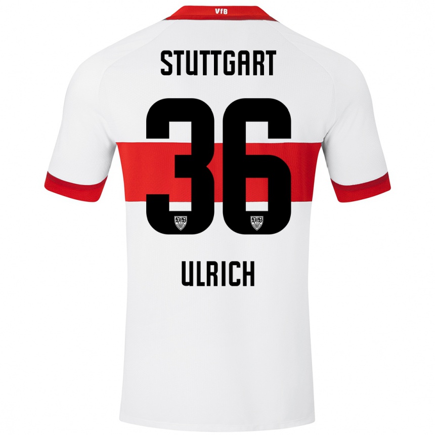 Niño Fútbol Camiseta Laurin Ulrich #36 Blanco Rojo 1ª Equipación 2024/25 Argentina