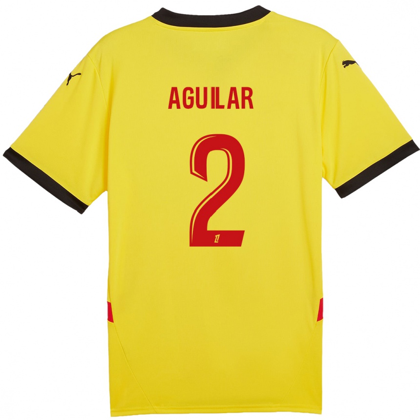 Niño Fútbol Camiseta Ruben Aguilar #2 Amarillo Rojo 1ª Equipación 2024/25 Argentina