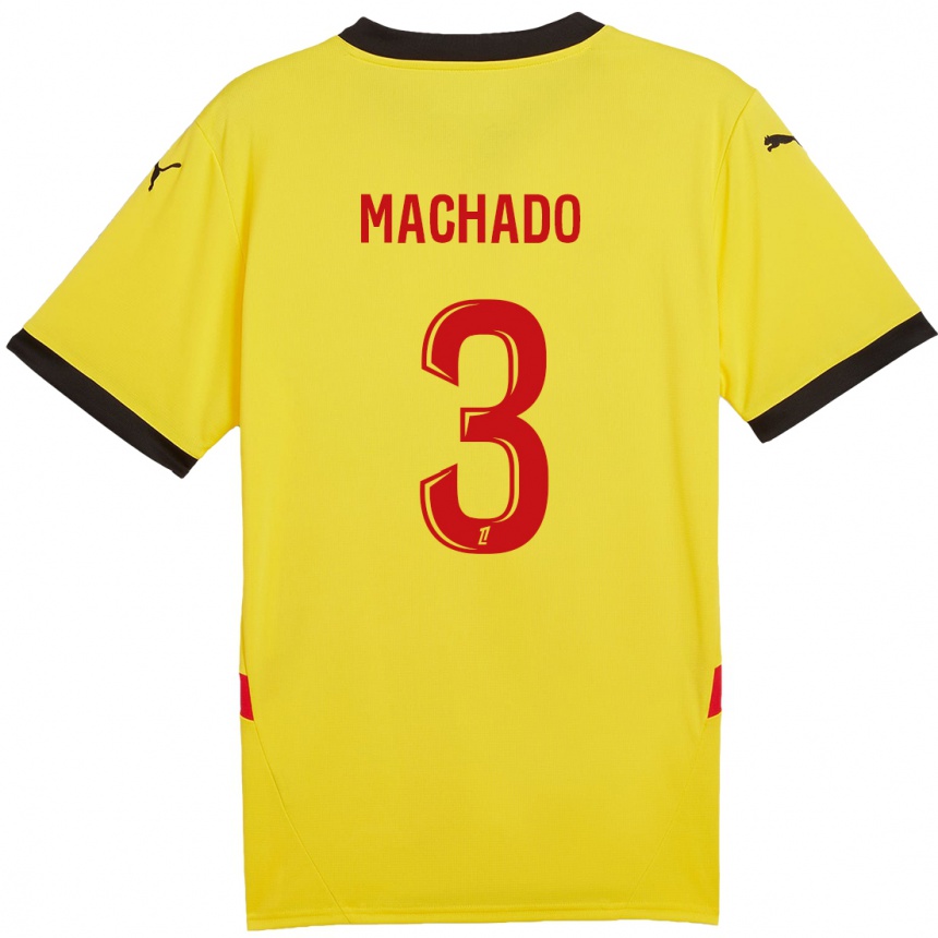 Niño Fútbol Camiseta Deiver Machado #3 Amarillo Rojo 1ª Equipación 2024/25 Argentina