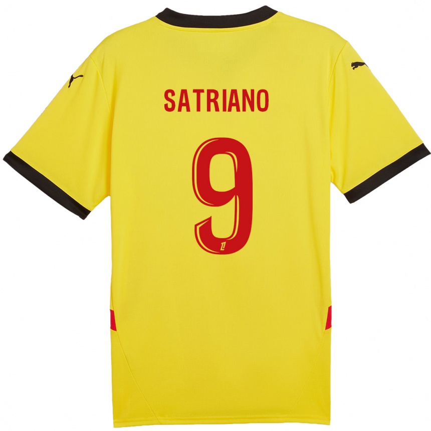 Niño Fútbol Camiseta Martín Satriano #9 Amarillo Rojo 1ª Equipación 2024/25 Argentina