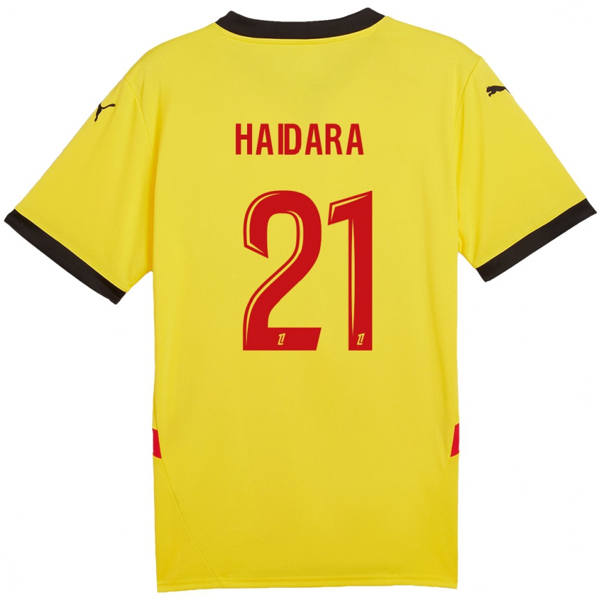 Niño Fútbol Camiseta Massadio Haidara #21 Amarillo Rojo 1ª Equipación 2024/25 Argentina