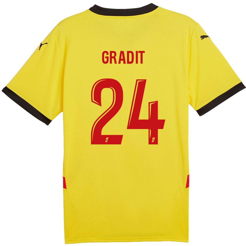 Niño Fútbol Camiseta Jonathan Gradit #24 Amarillo Rojo 1ª Equipación 2024/25 Argentina