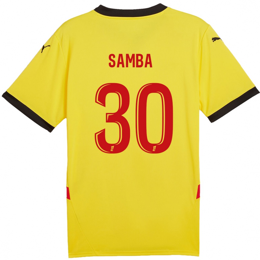 Niño Fútbol Camiseta Brice Samba #30 Amarillo Rojo 1ª Equipación 2024/25 Argentina